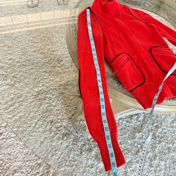 Armani Exchange A|X Red/Orange Knit Zip Up Cardigan Sweater Jacket Size XS - Picture 11 of 11